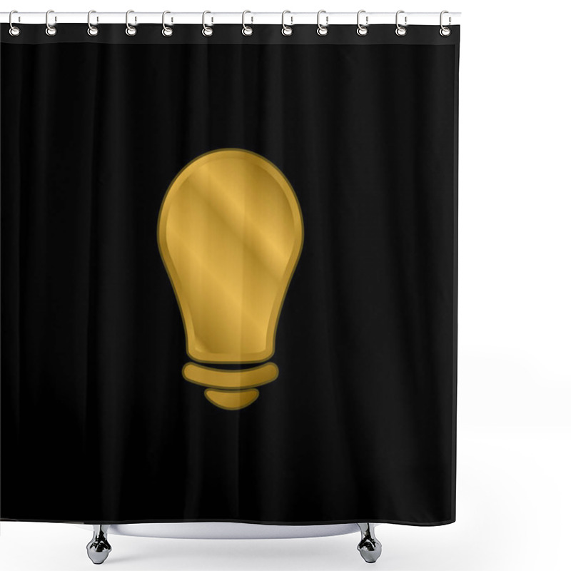 Personality  Black Lightbulb Gold Plated Metalic Icon Or Logo Vector Shower Curtains