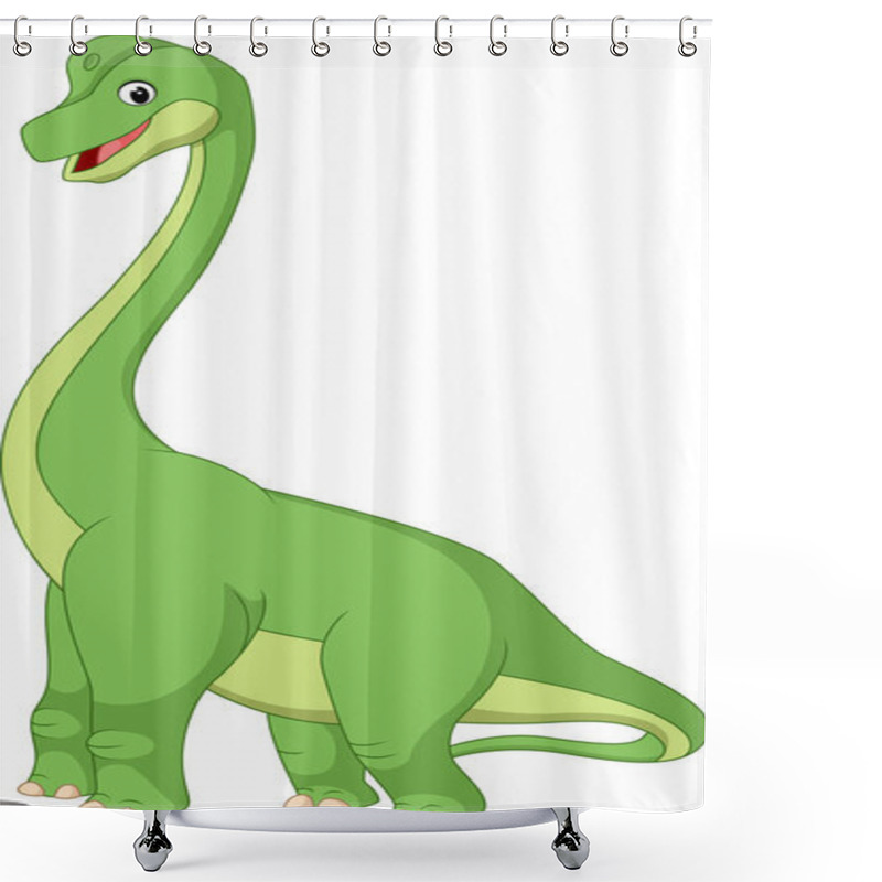 Personality  Cute Cartoon Brachiasaurus Shower Curtains