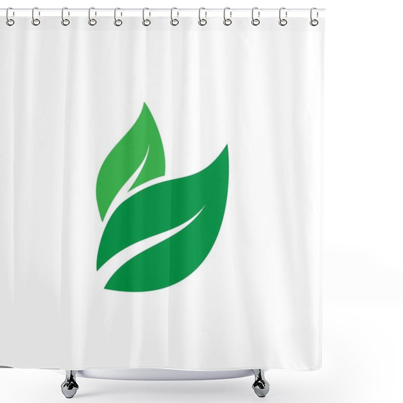 Personality  Green Leaf Ecology Nature Element Vector Template Shower Curtains