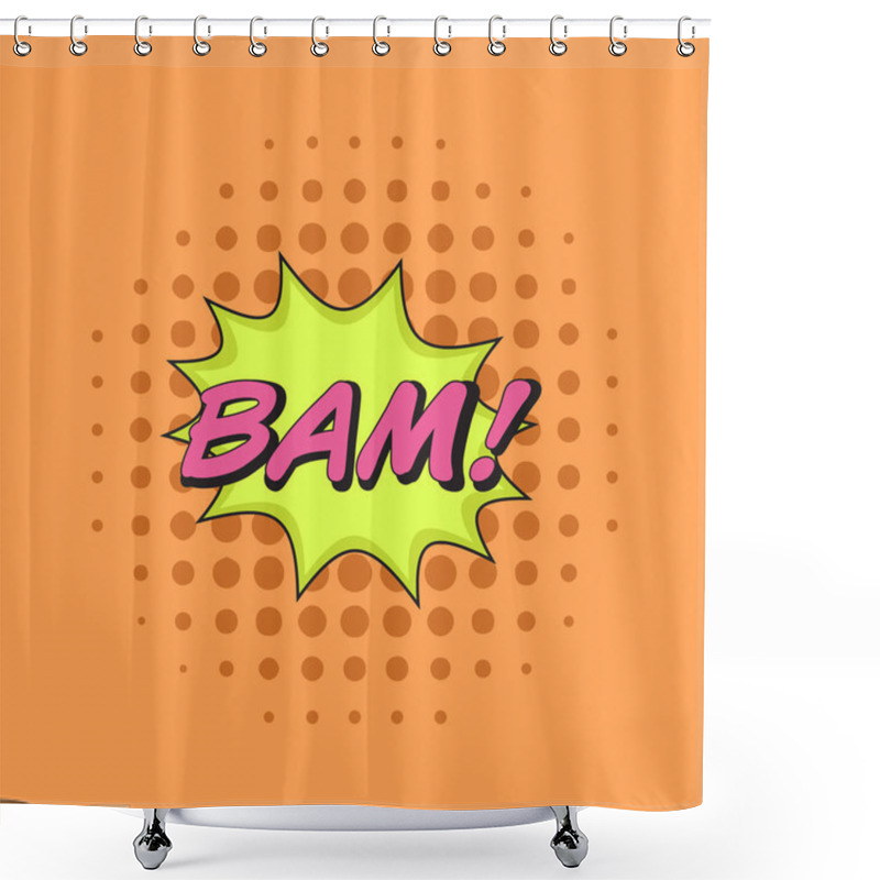 Personality  Comics Style Vector Sticker BAM! Shower Curtains