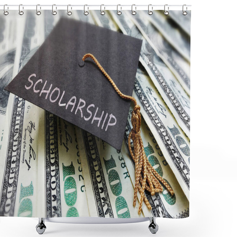 Personality  Scholarship Cap On Money Shower Curtains