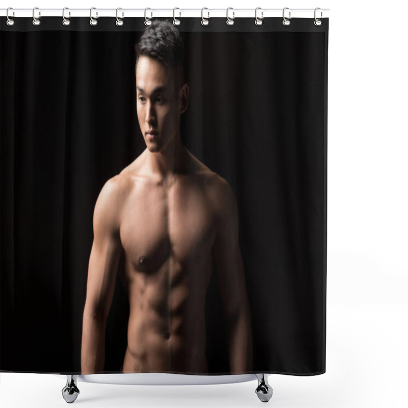 Personality  Shirtless Muscular Asian Man Shower Curtains