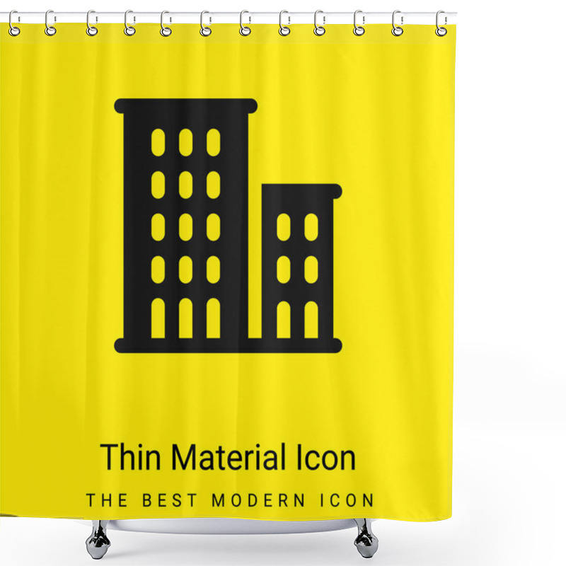 Personality  Apartments Minimal Bright Yellow Material Icon Shower Curtains