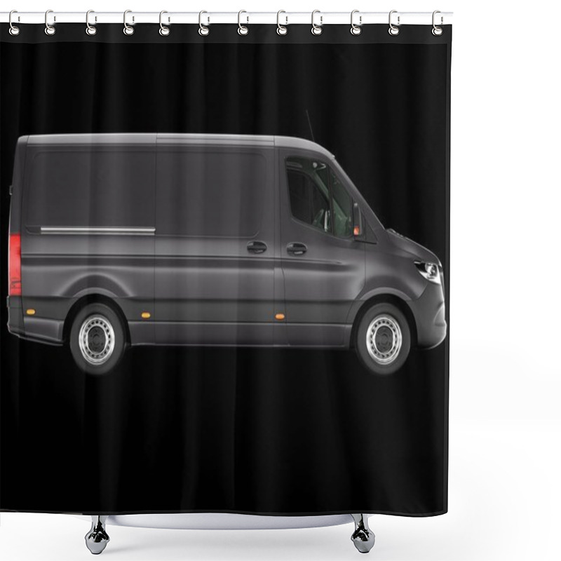 Personality  Cargo Van Isolated On Background. 3d Rendering - Illustration Shower Curtains