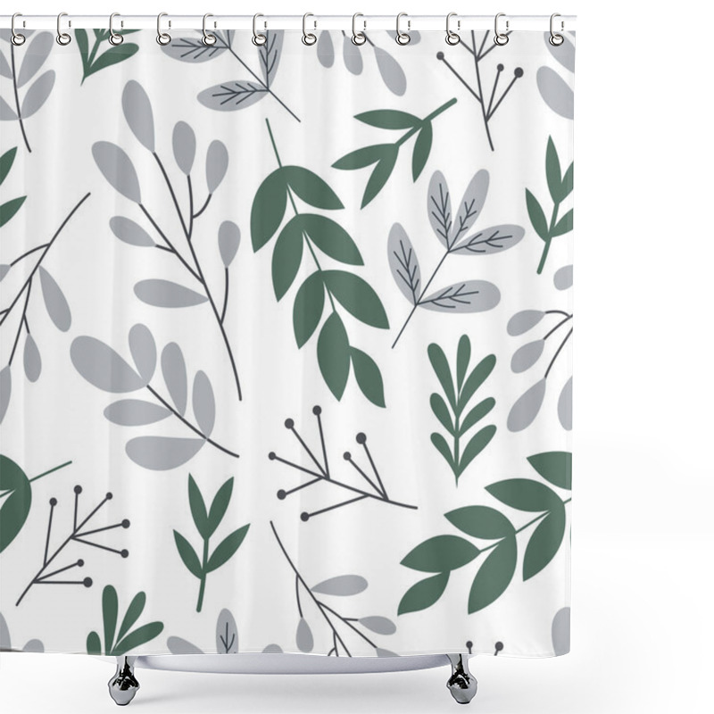 Personality  Lush Pattern Design Of Leaves And Branches. A Verdant Tapestry Of Intricately Intertwined Foliage, Evoking The Beauty Of Nature. Shower Curtains