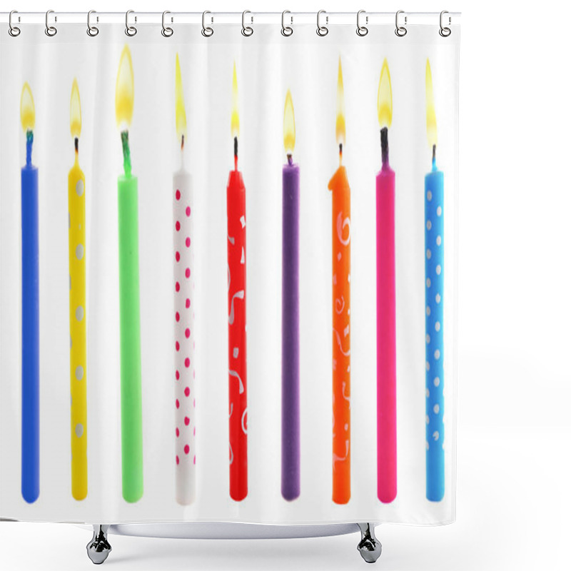 Personality  Birthday Candles, Isolated On White Shower Curtains