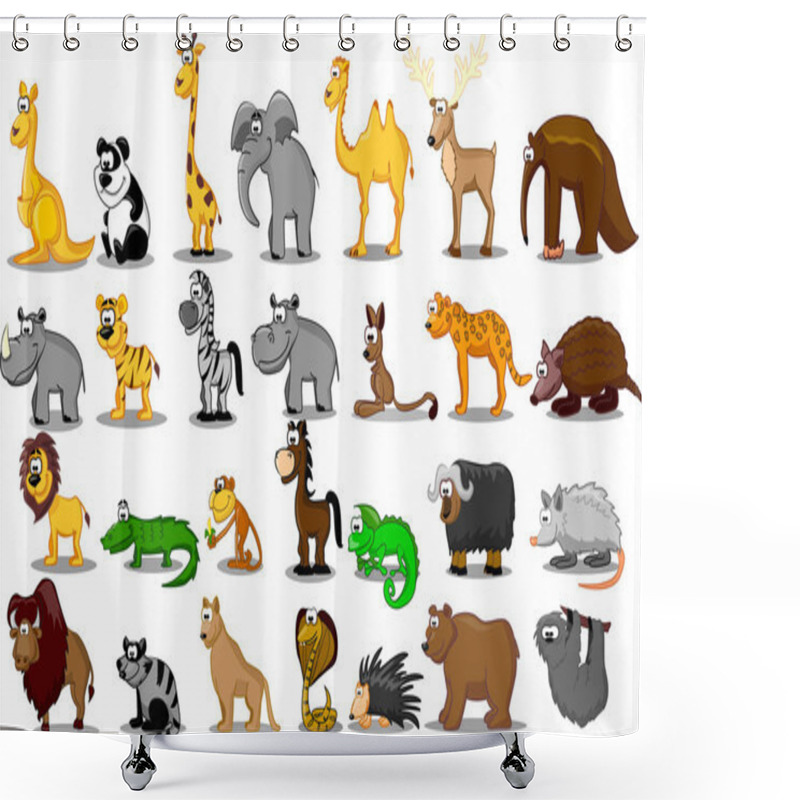 Personality  Set Of Animals Shower Curtains