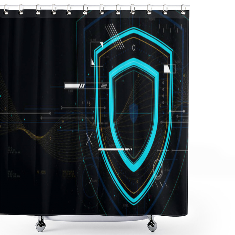 Personality  Information Data And Network Protection, Future Tech Technology  Shower Curtains