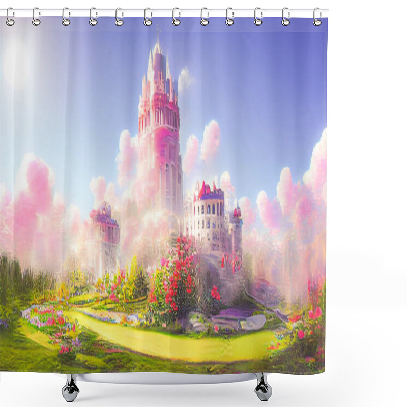 Personality  3D Illustration Fantasy Castle Wallpaper HD. Beautiful 3D Castle Wallpaper. Shower Curtains