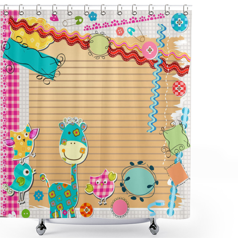 Personality  Scrapbook Kit Shower Curtains