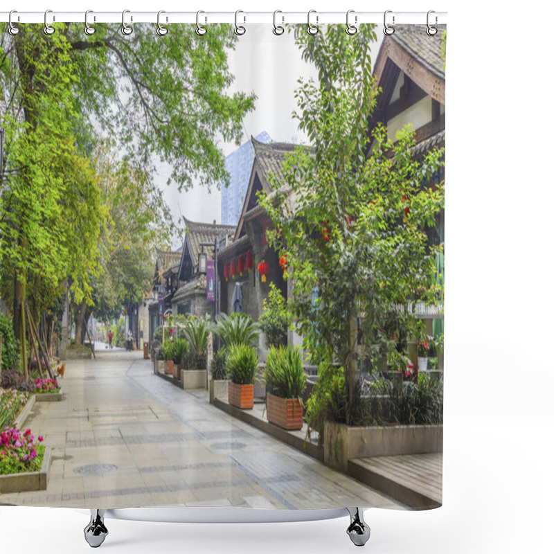 Personality  Old Town Street In Chengdu Shower Curtains