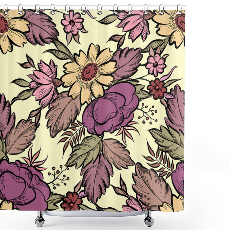 Personality  Floral Seamless Pattern. Shower Curtains