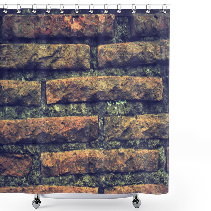 Personality  Red Brick Wall Background. Brick Grunge Wall Texture. Red Grunge Brick Wall Texture Background. Red Brick Background, Brick Wall Indoor. Red Grunge Vintage Wall. Shower Curtains