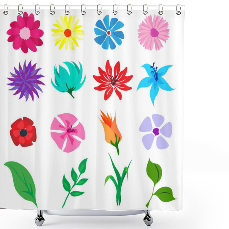 Personality  Flower Icons Shower Curtains