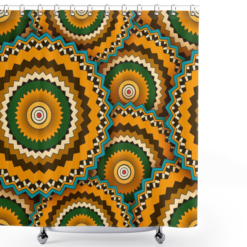 Personality  Doodles Seamless Texture With Circular Ornament. Shower Curtains