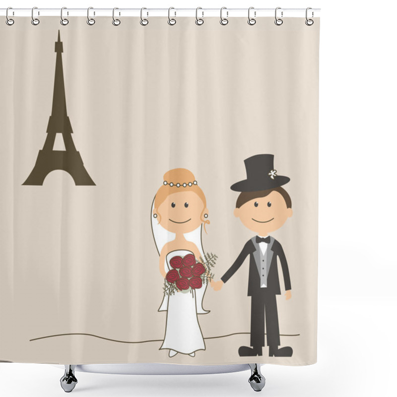 Personality  Wedding Invitation Card Shower Curtains