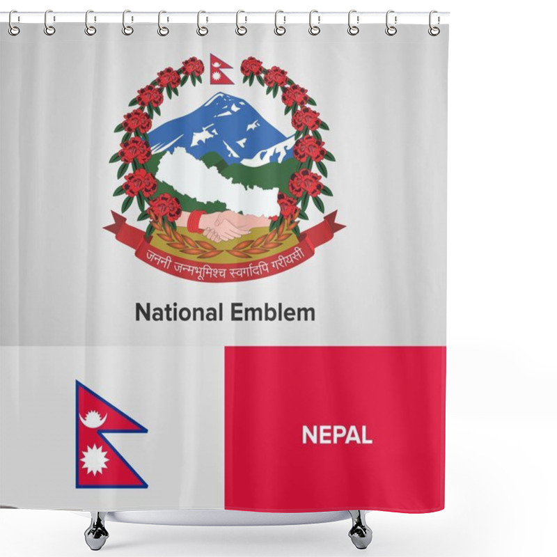 Personality  Nepal National Emblem And Flag  Shower Curtains