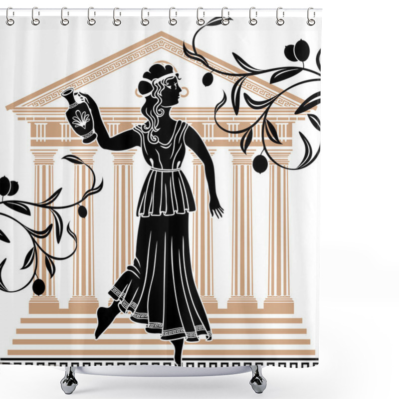 Personality  Greek Woman With Amphora Shower Curtains