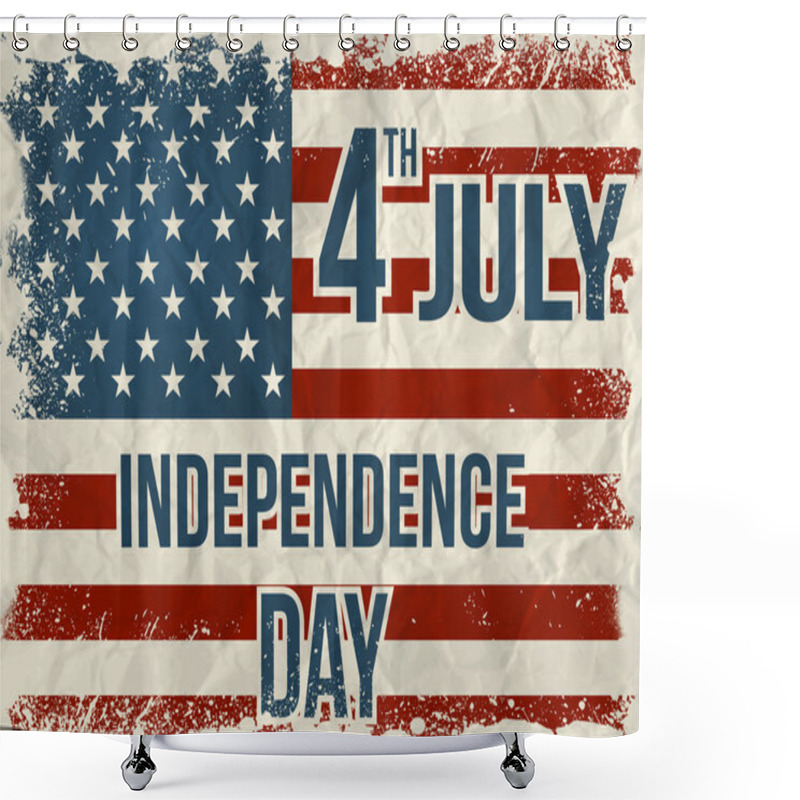 Personality  Independence Day Background. Abstract, Grunge, Vector. Shower Curtains