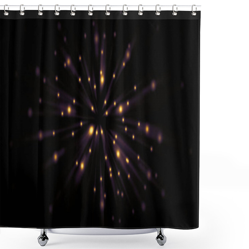 Personality  Fast Moving Light Trails Zoom Explosion Of Light 3d Illustration Shower Curtains