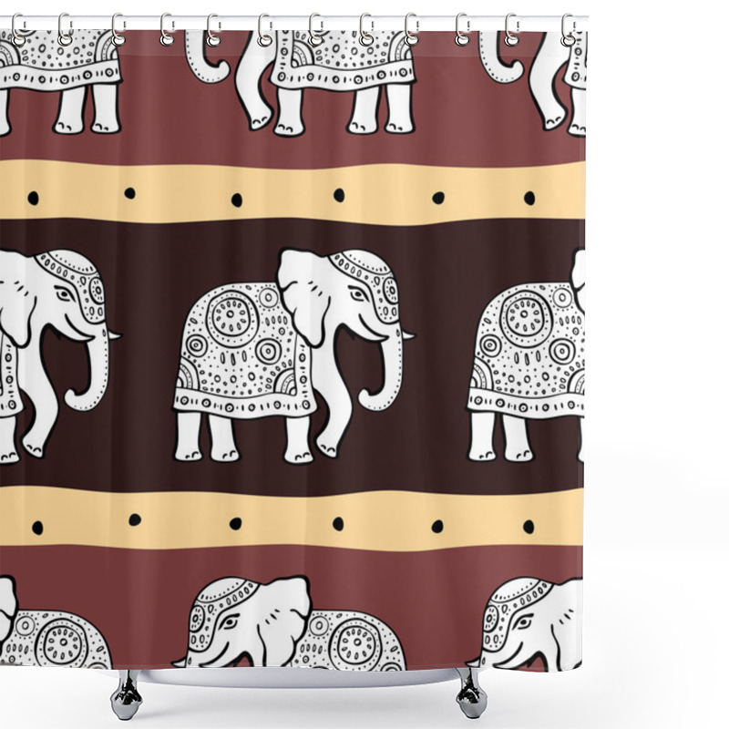 Personality  Elephants. Seamless Pattern. Shower Curtains