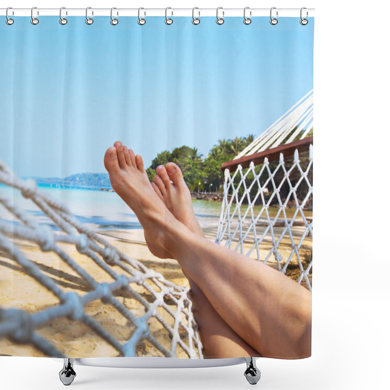 Personality  Relax On The Beach Shower Curtains