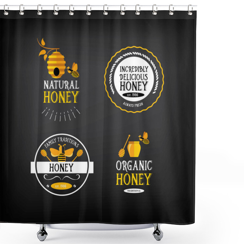 Personality  Honey Badge And Label Shower Curtains