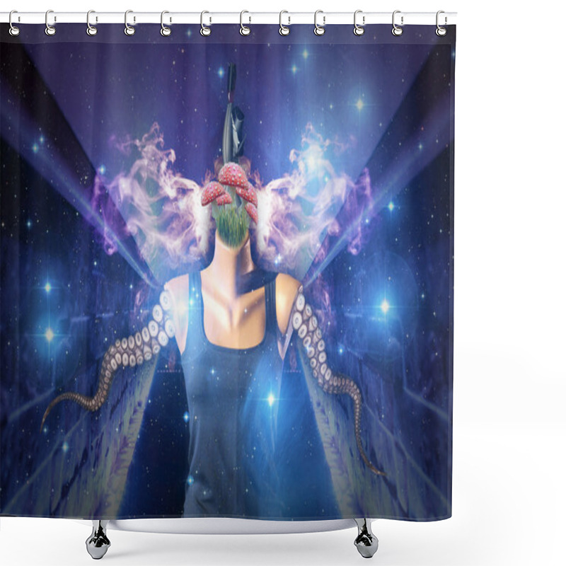 Personality  Abstract Collage Art Shower Curtains