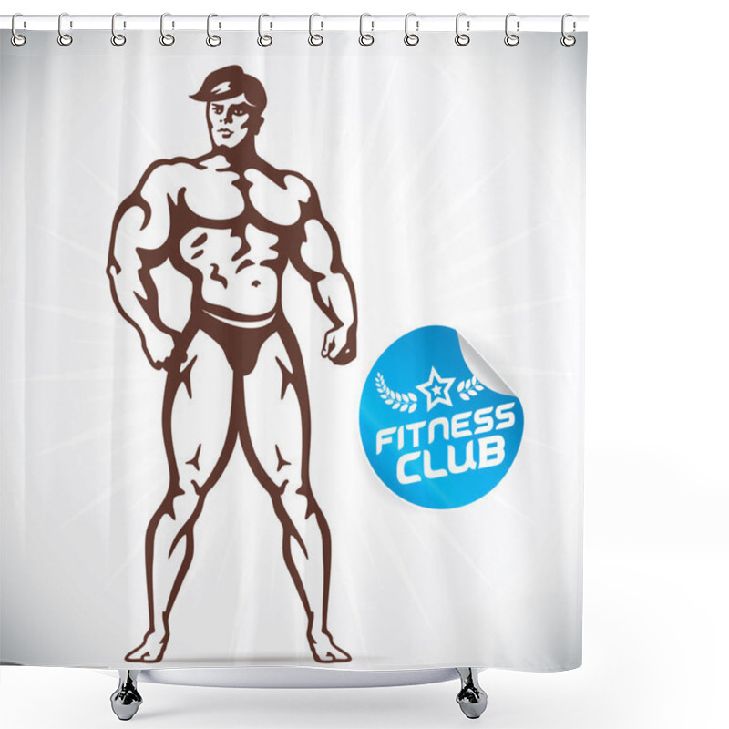 Personality  Attractive Bodybuilder Illustration Shower Curtains