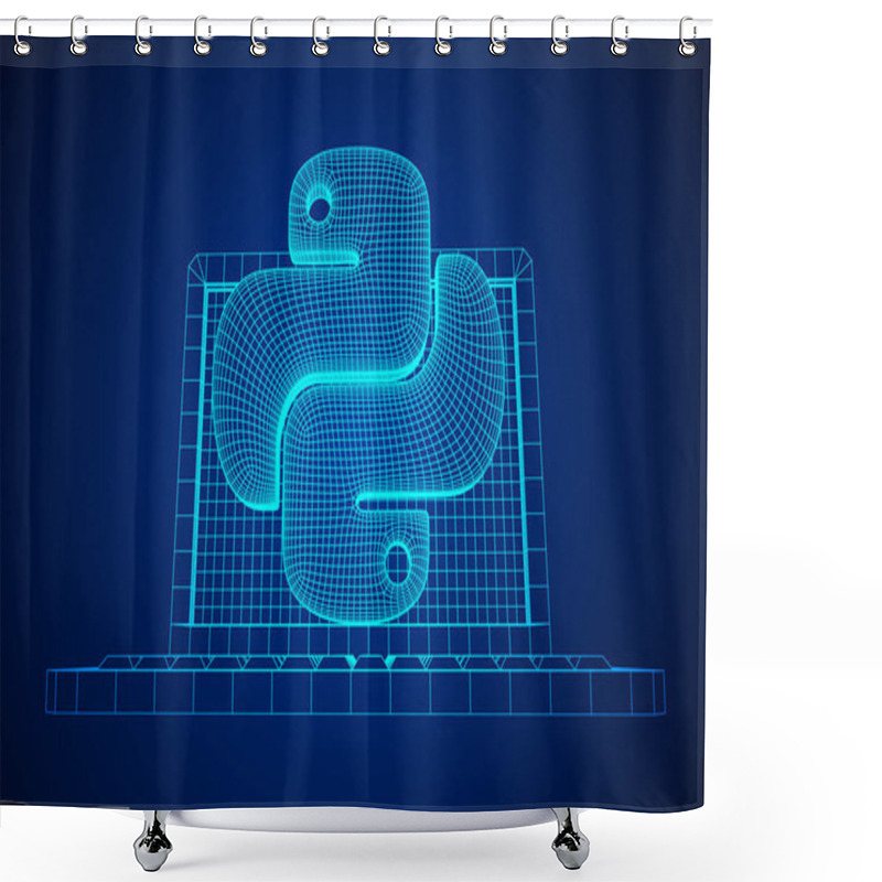 Personality  Python Code Language Sign Shower Curtains