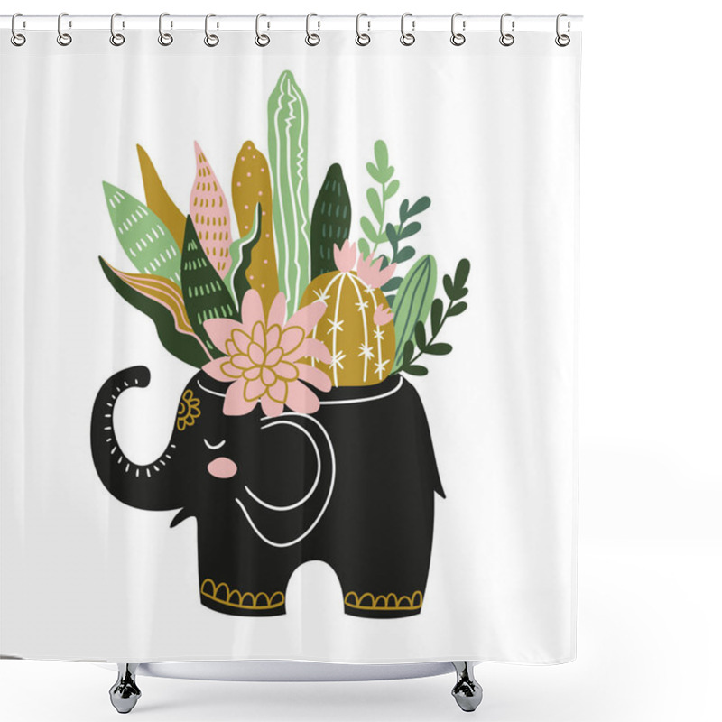 Personality  Hand Drawn Tropical House Plants Shower Curtains