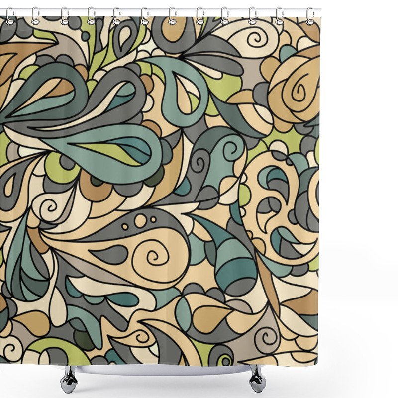 Personality  Bright Brown Ornate Pattern Shower Curtains