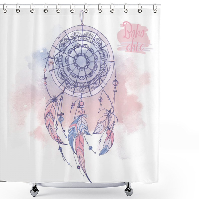 Personality  Hand-drawn Ethnic Dream Catcher Shower Curtains