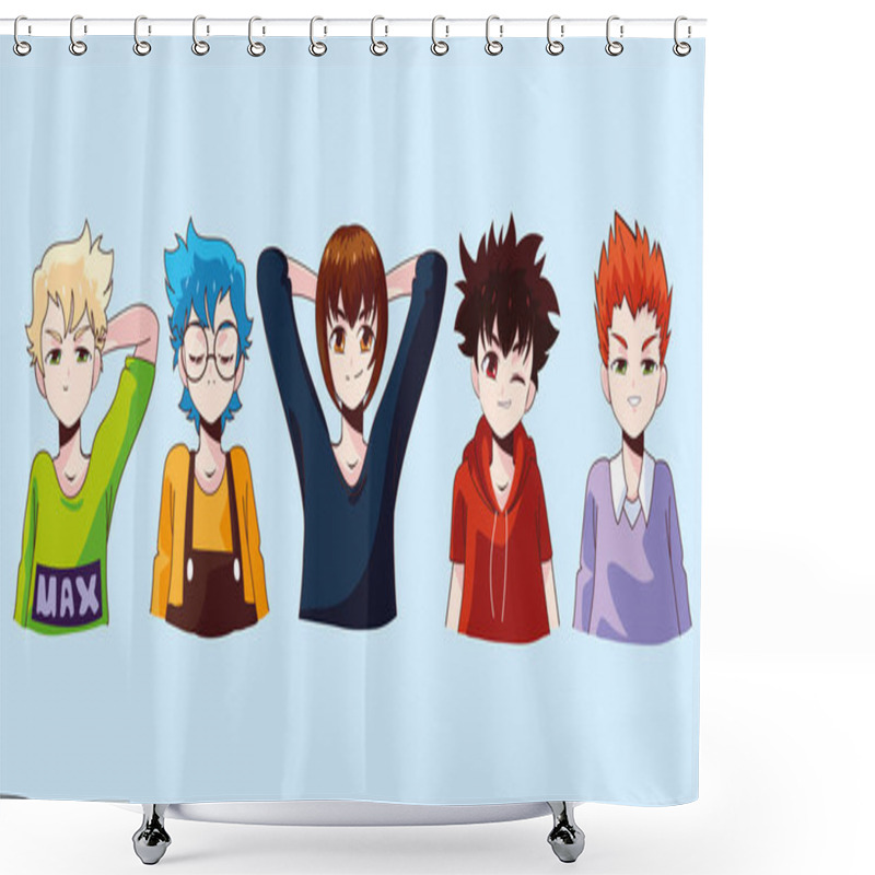 Personality  Group Manga Boys Shower Curtains