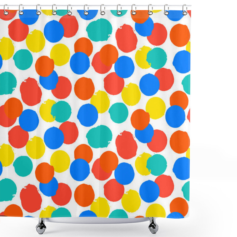 Personality  Ditsy Vector Polka Dot Pattern Shower Curtains