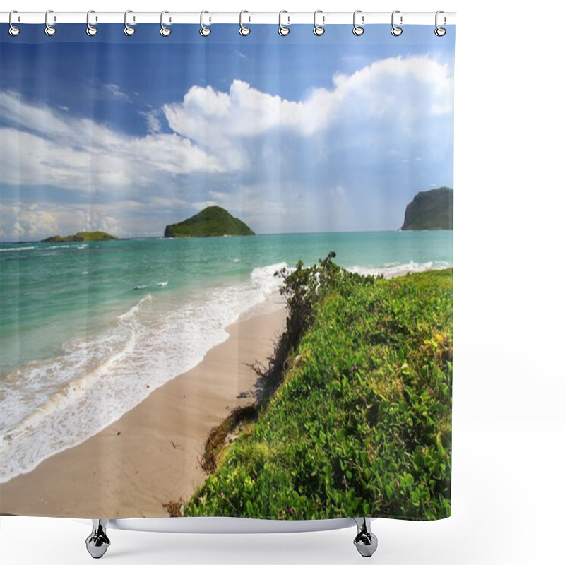 Personality  Scenic View Of Saint Lucia Shower Curtains