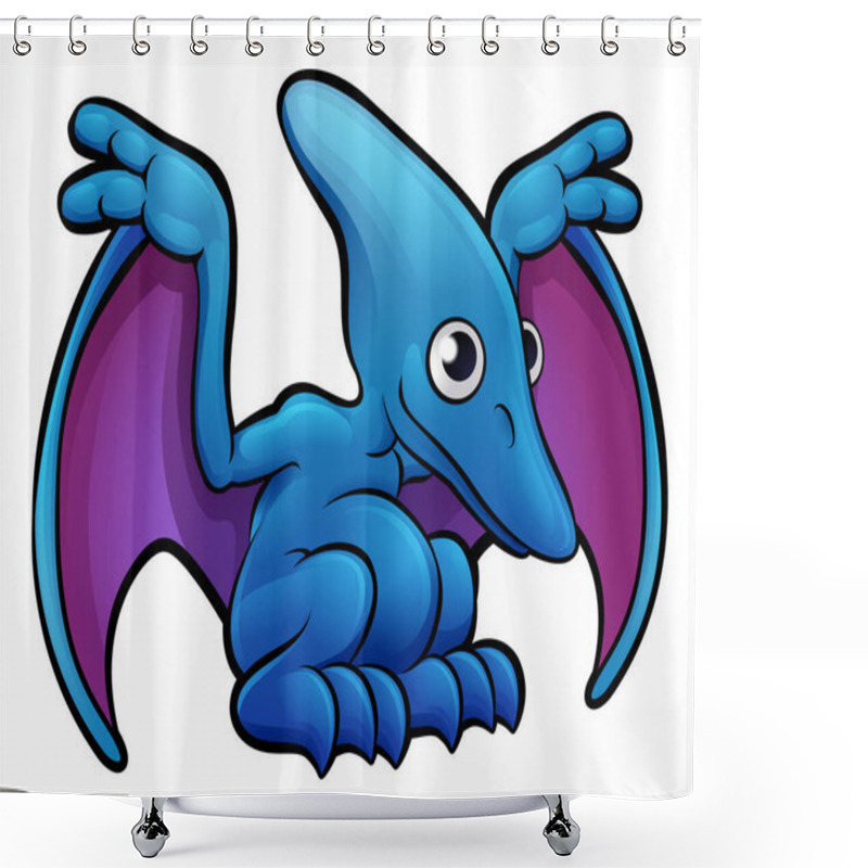 Personality  Pterodactyl Dinosaur Cartoon Character Shower Curtains