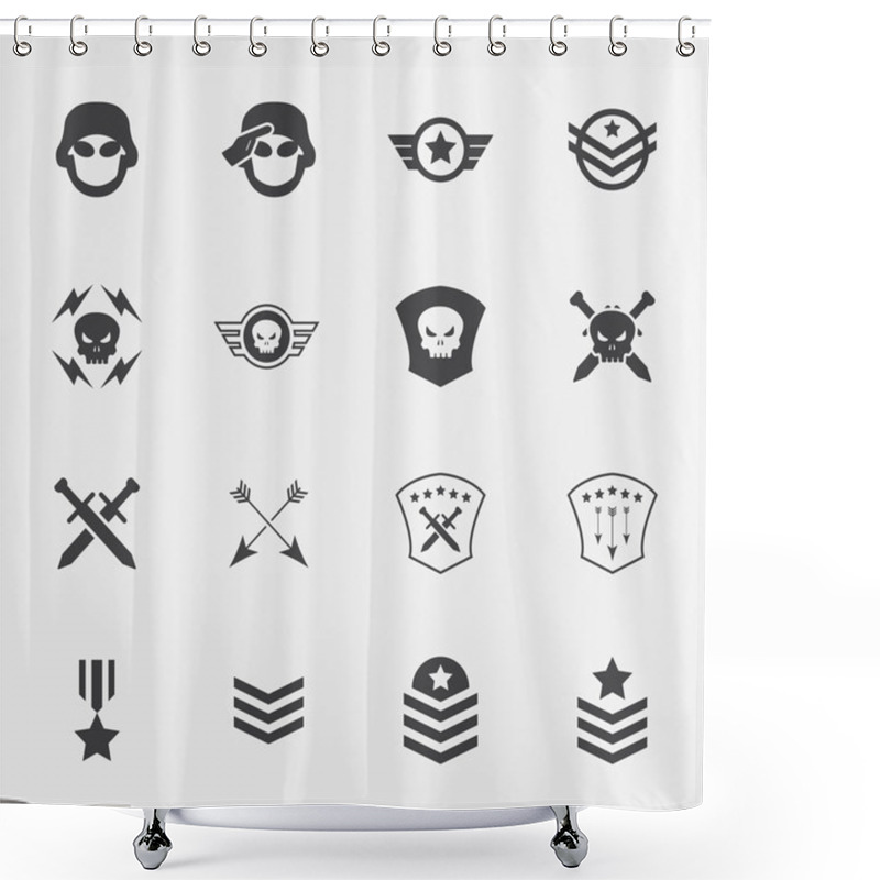 Personality  Military Symbol Icons  Shower Curtains