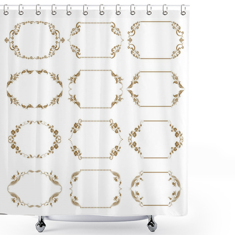 Personality  Set Of Ornate Vector Frames Shower Curtains