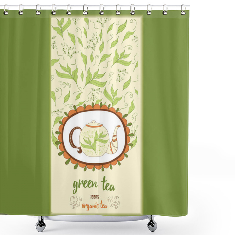 Personality  Hand Drawn Template Packaging Tea, Label, Banner, Poster, Identity, Branding. Shower Curtains