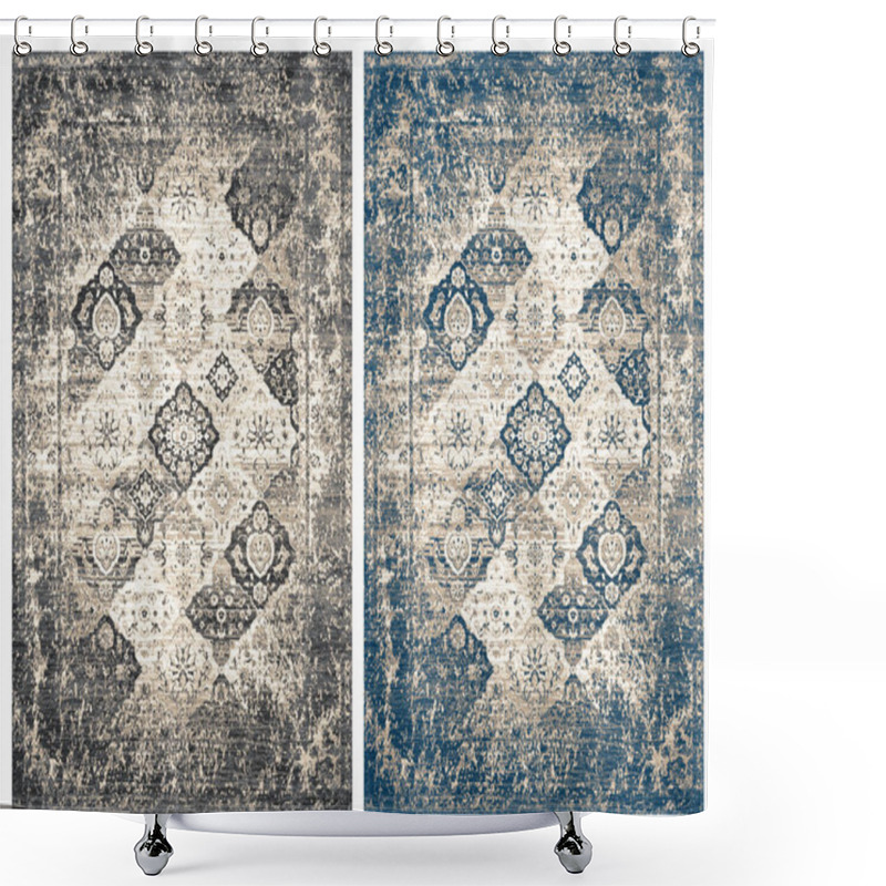 Personality  Carpet Bathmat And Rug Boho Style Ethnic Design Pattern With Distressed Woven Texture And Effect Shower Curtains