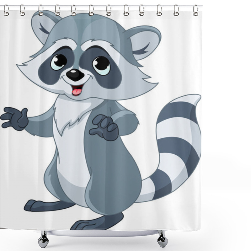 Personality  Funny Cartoon Raccoon Shower Curtains