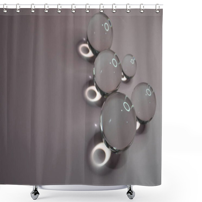 Personality  Crystal Glass Ball With Brilliant Lighting And Luxurious Background Shower Curtains