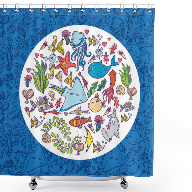 Personality  Sea Life Pattern Background Shower Curtains