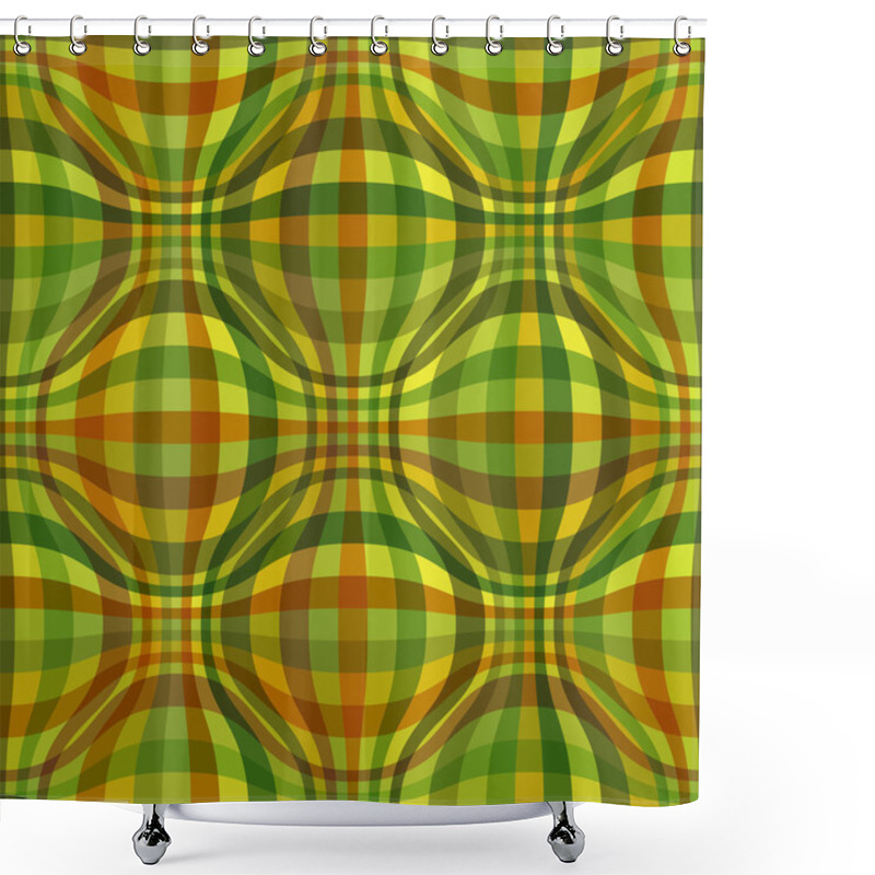 Personality  Checkered Seamless Pattern Of Stripes Shower Curtains