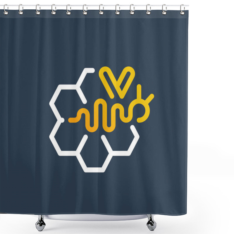 Personality  Honey Bee  Logo. Shower Curtains