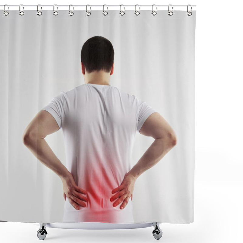 Personality  Man Back Pain Shower Curtains