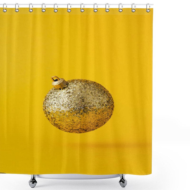 Personality  Golden Christmas Ball Shower Curtains