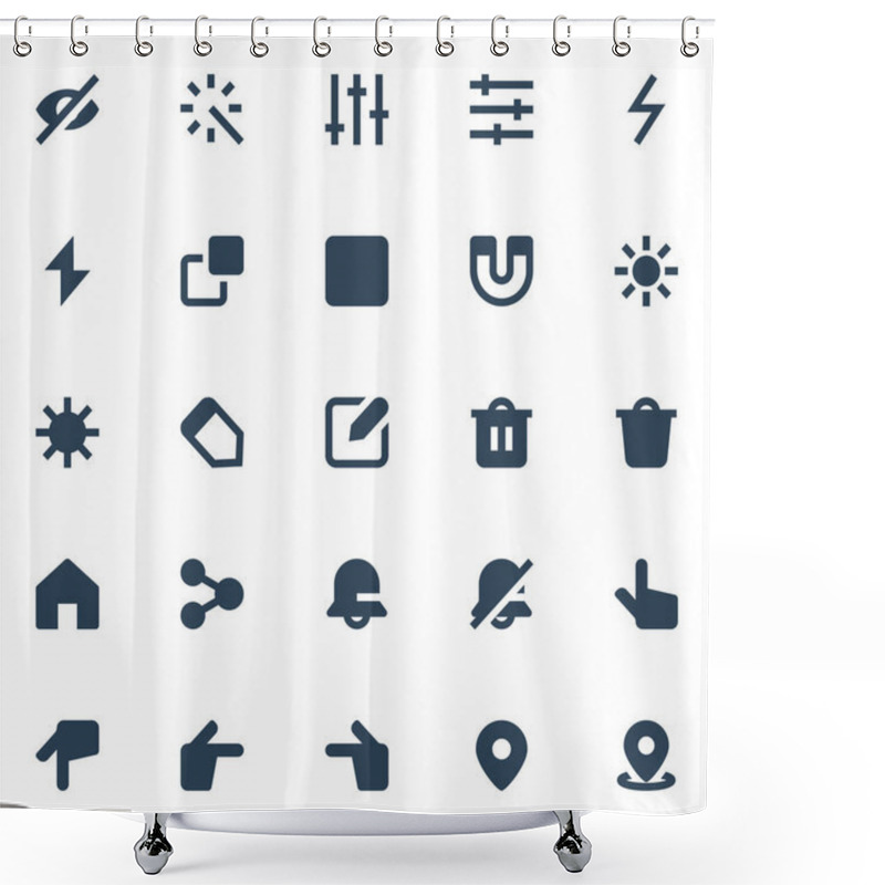 Personality  Glyph Icons For Ui Ux. Shower Curtains