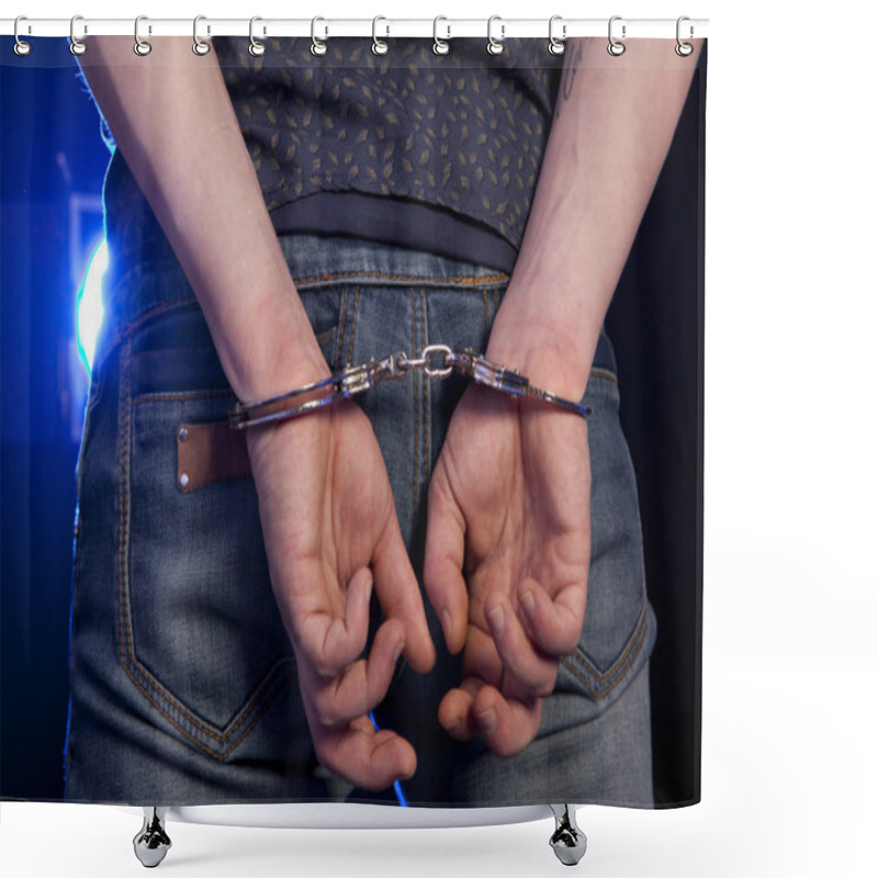 Personality  Arrested Man In Handcuffs  Shower Curtains